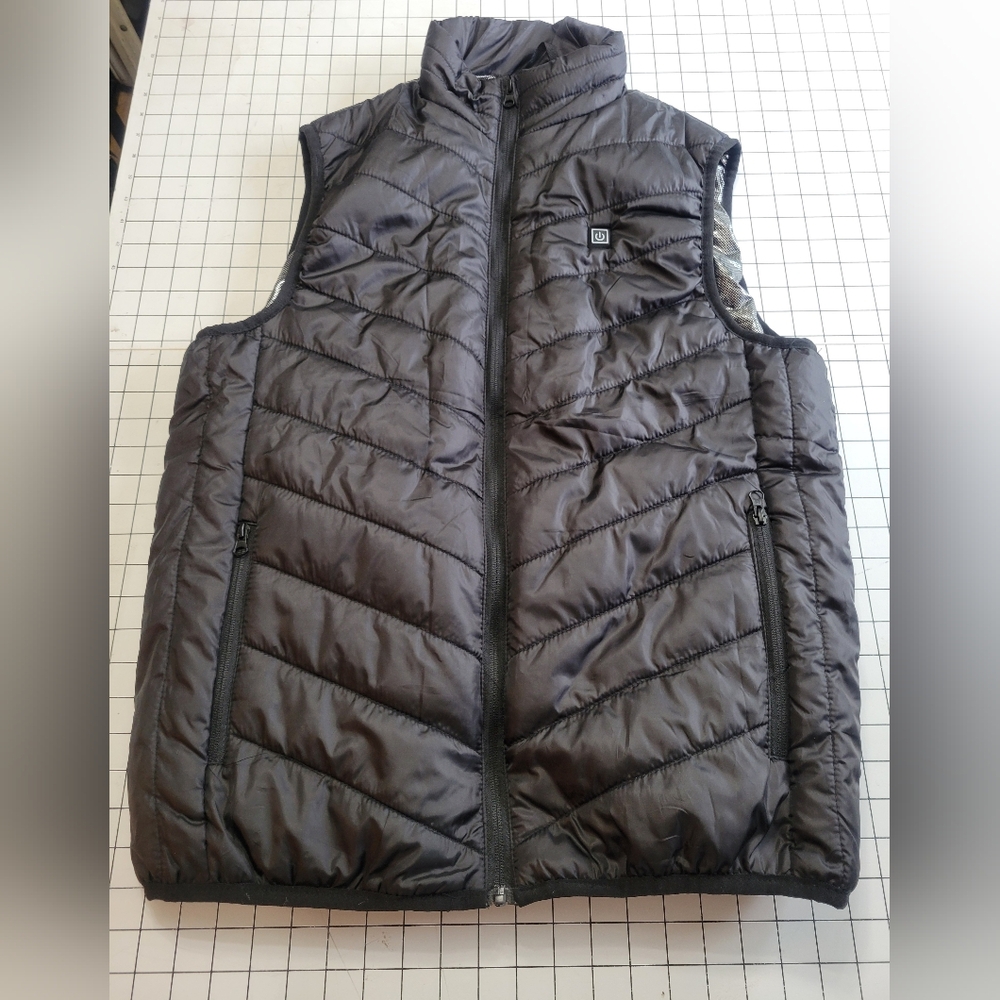 Men's Black Heated Puffer Vest Size Large
